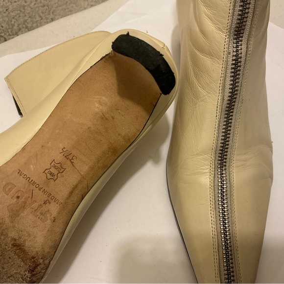 STAUD Cream Zippered Heeled Boots size 37.5 EUR - Picture 4 of 9